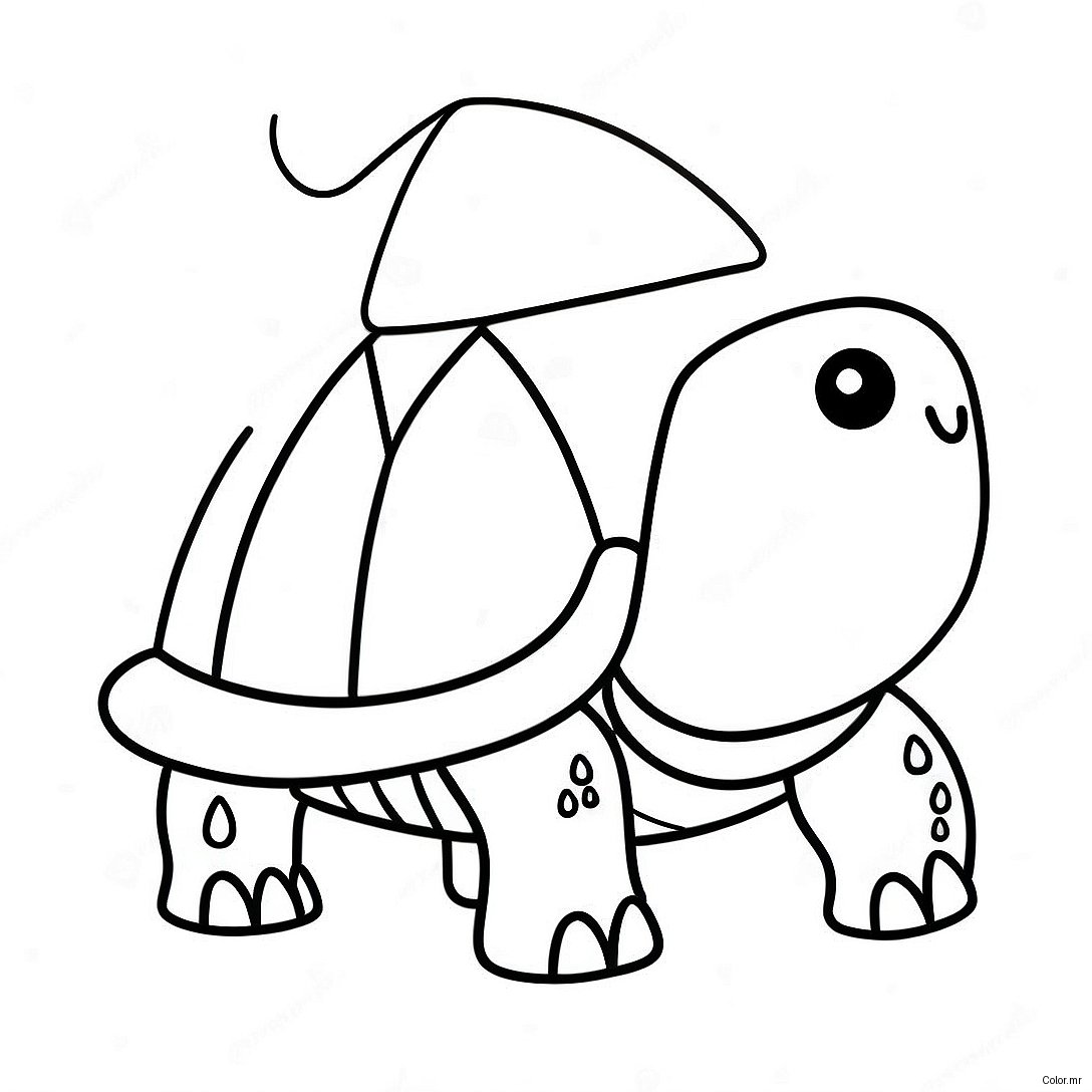 Festive Turtle With Santa Hat Coloring Page 60887 50497