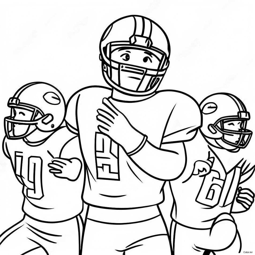 Football Players Celebrating Touchdown Coloring Page 10518 8632