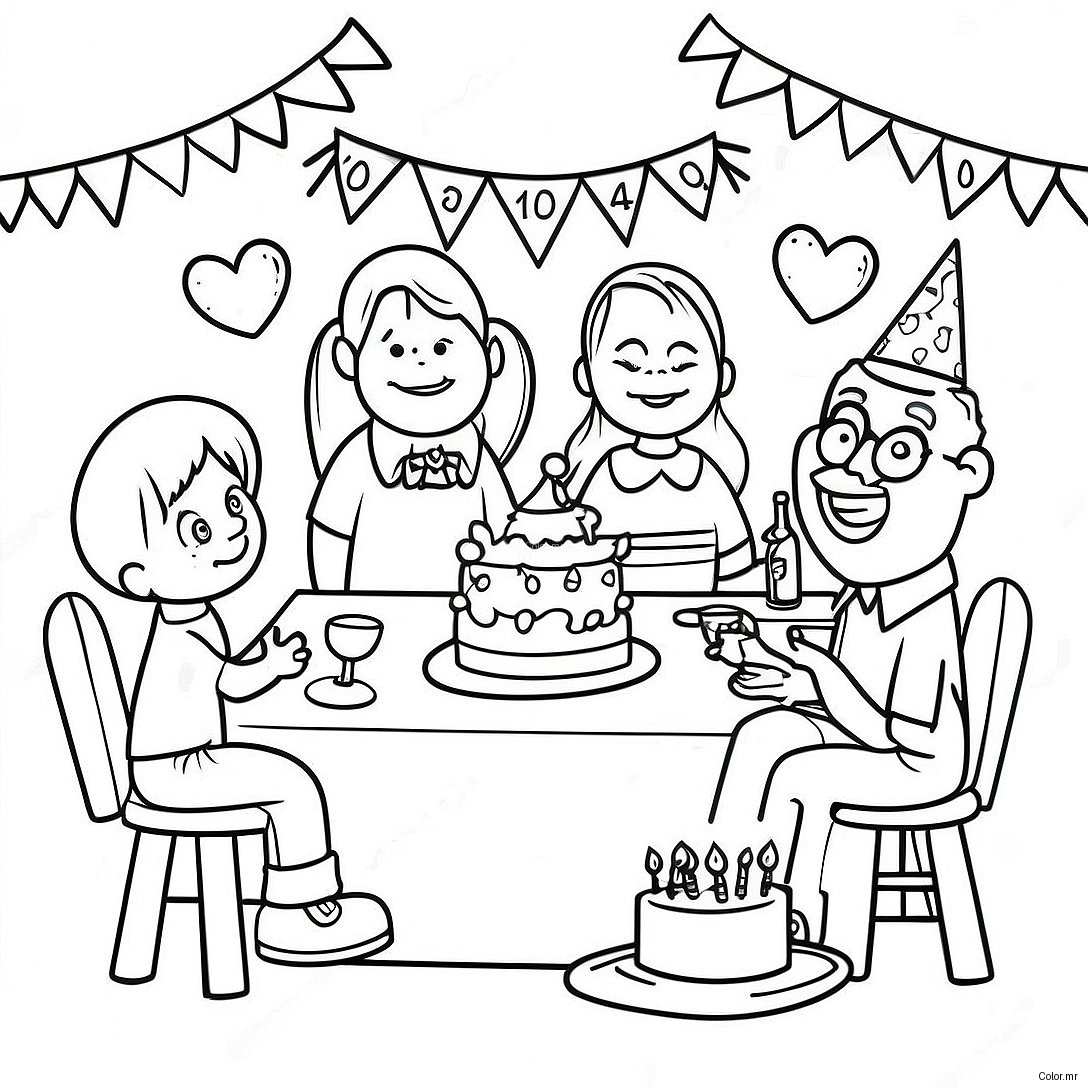 Fun 40th Birthday Party Coloring Page 66771 55129