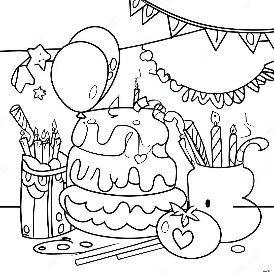 Fun 40th Birthday Party Coloring Page 66771 55132
