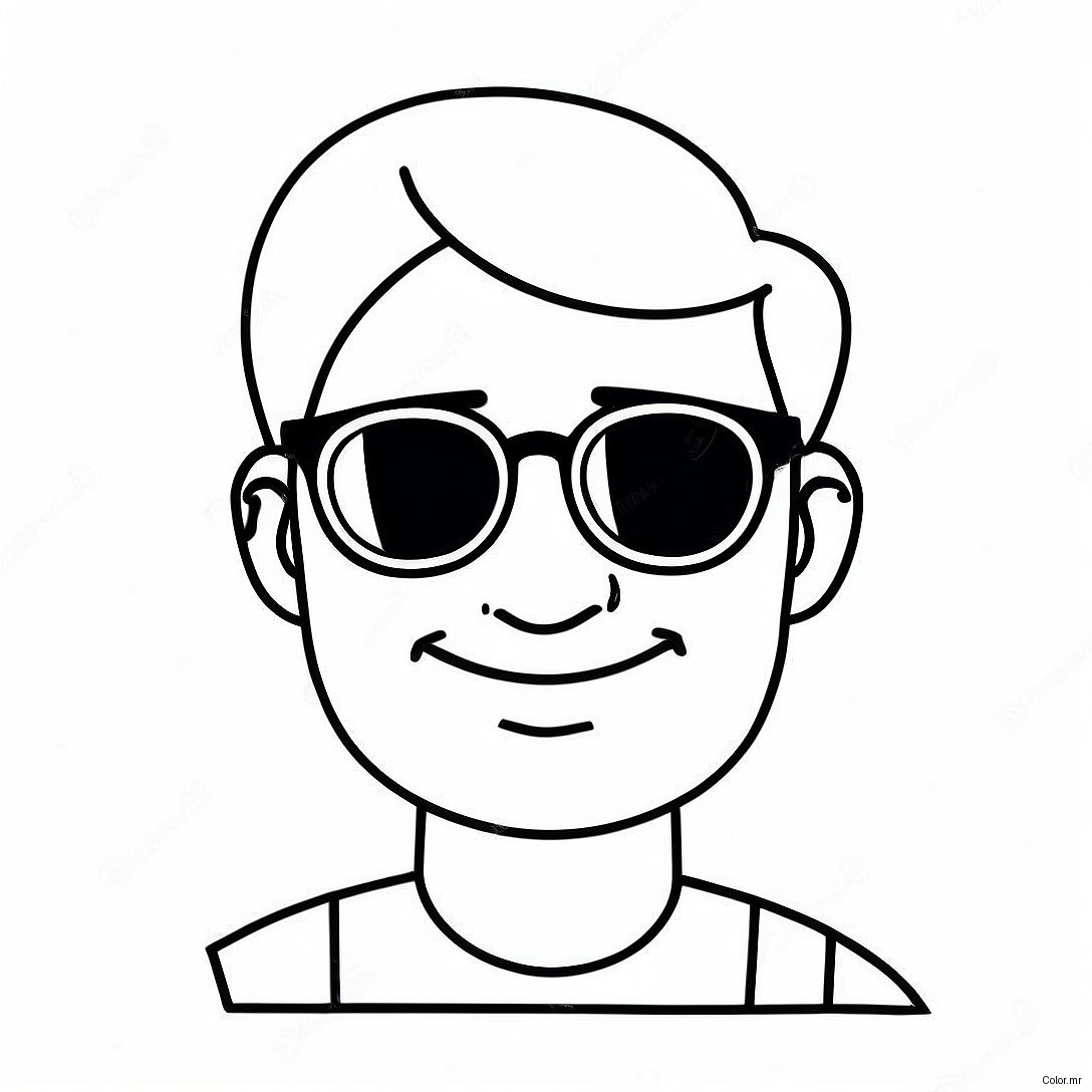 Funny Bitmoji With Sunglasses Coloring Page 70494 58282