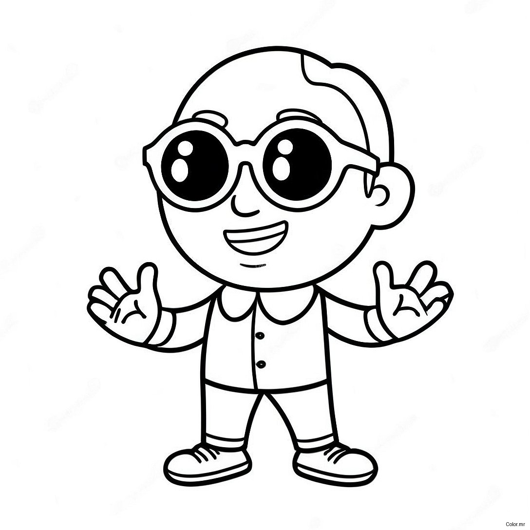 Funny Bitmoji With Sunglasses Coloring Page 70494 58283