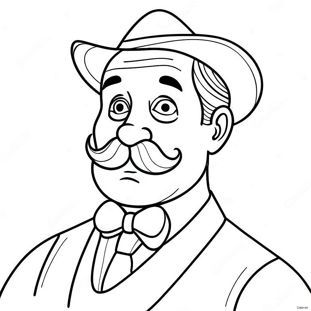 Funny Weird Dad With A Mustache Coloring Page 64080 52993