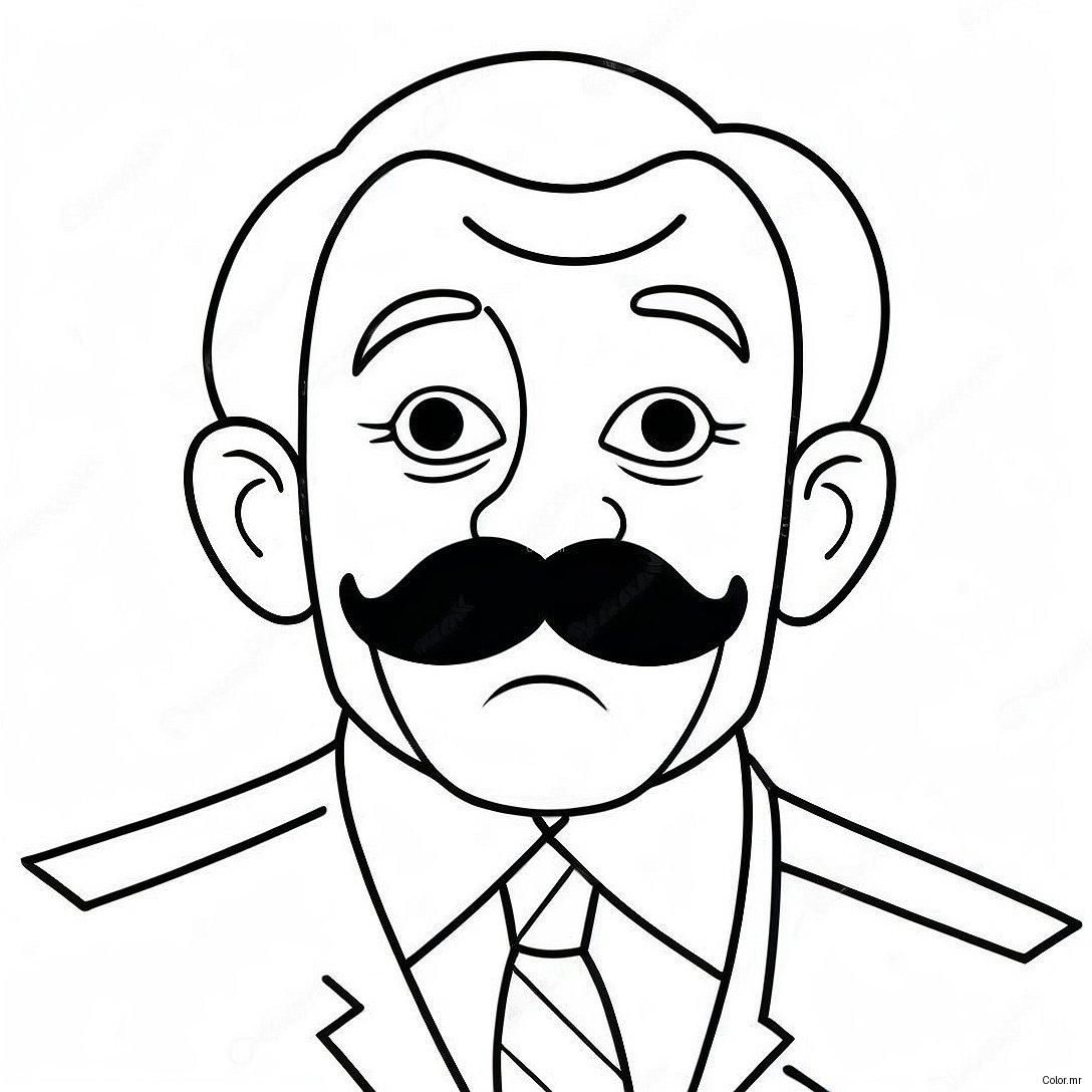 Funny Weird Dad With A Mustache Coloring Page 64080 52994