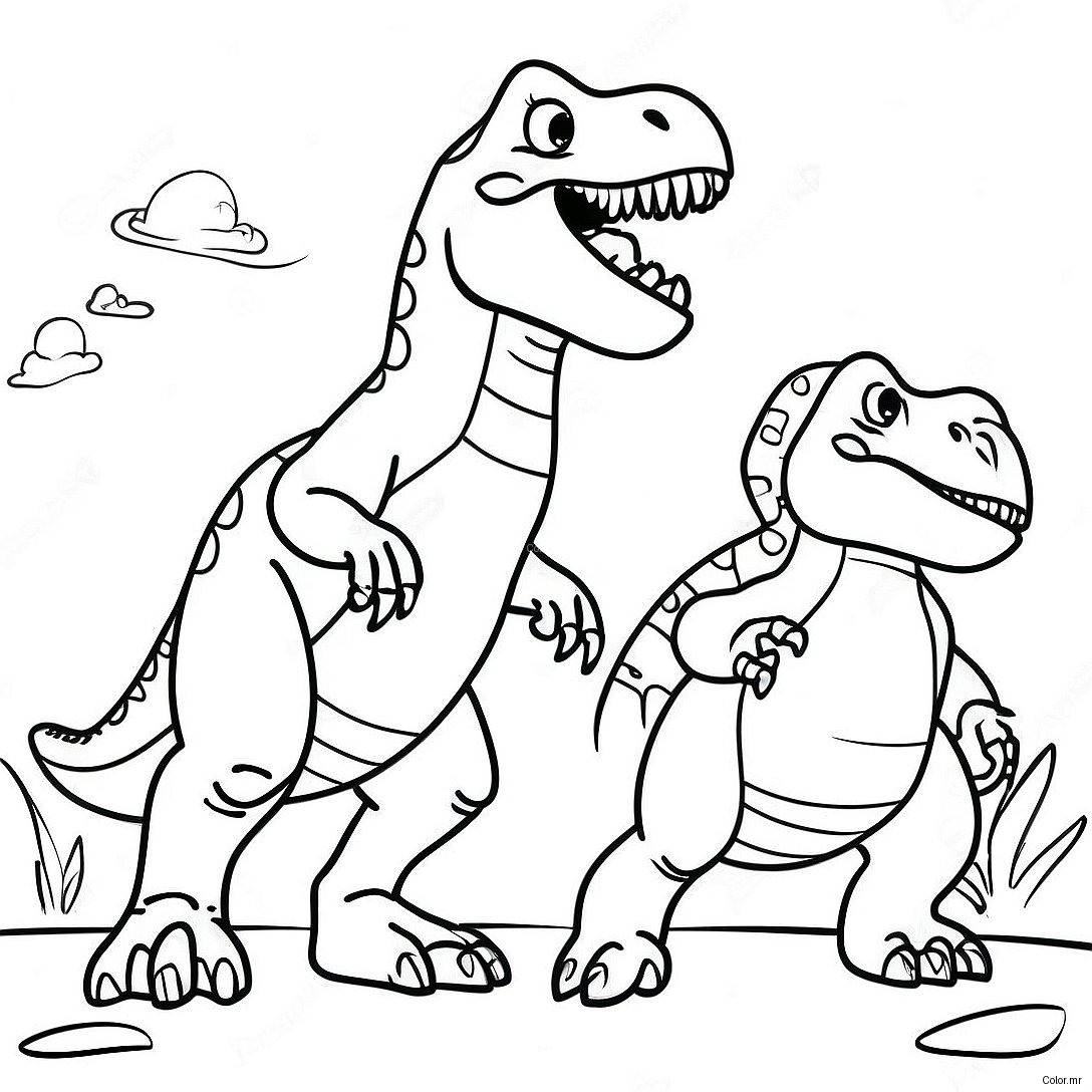 Giganotosaurus Vs T Rex Epic Battle Coloring Page 48834 40568