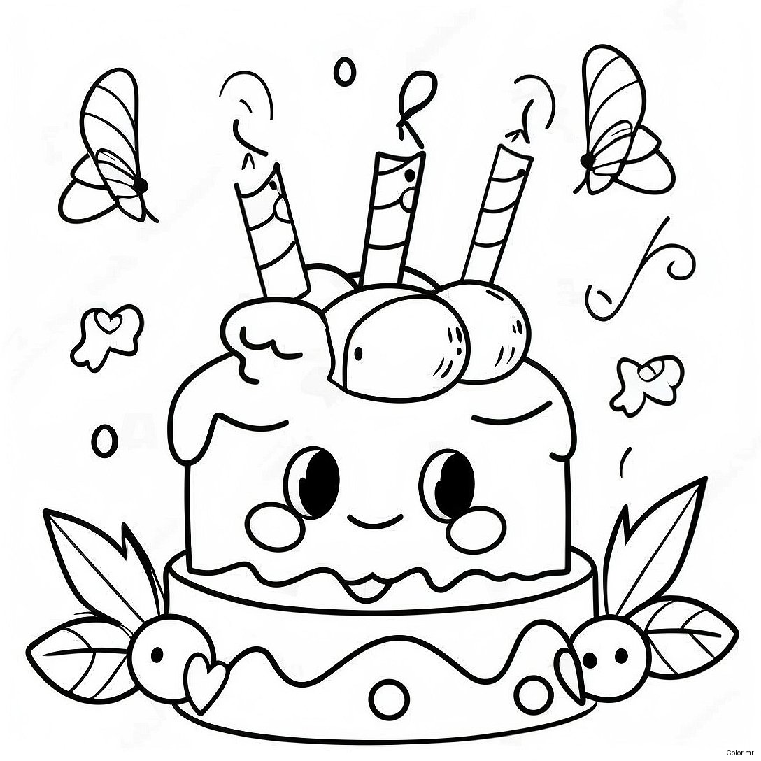 Happy 8th Birthday Celebration Coloring Page 28345 25699