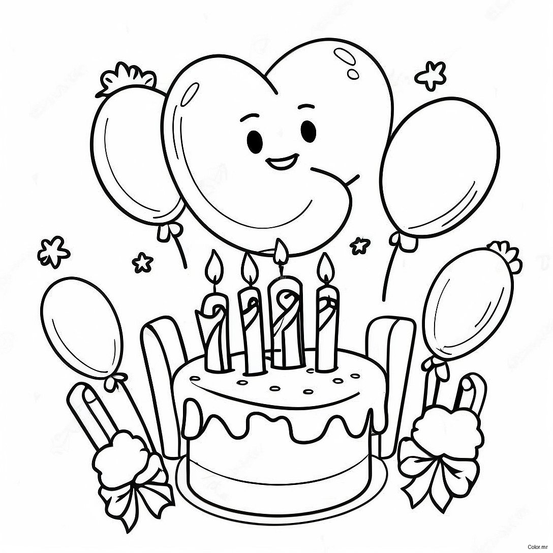Happy 9th Birthday Celebration Coloring Page 52876 43959