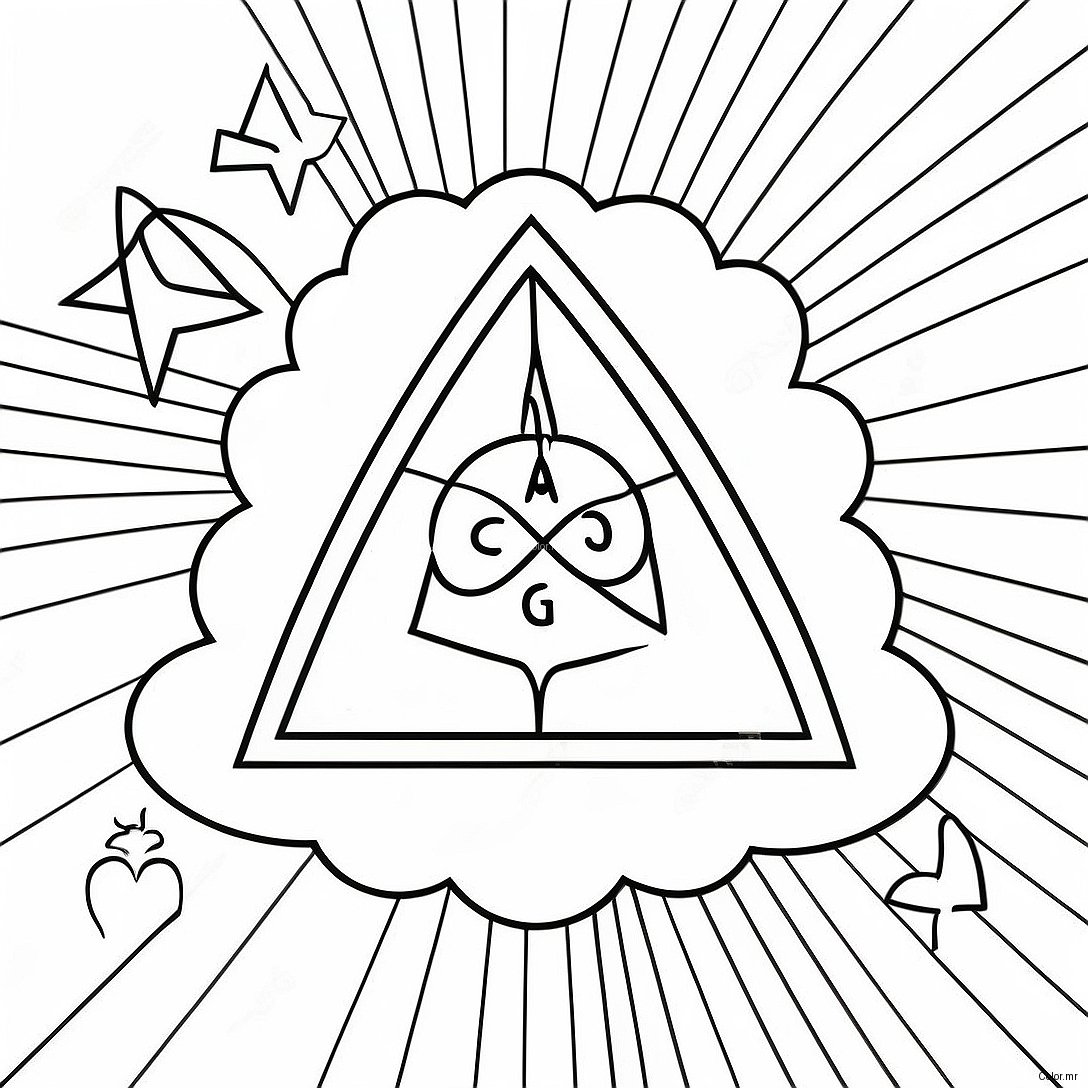 Holy Trinity Symbol With Rays Coloring Page 68814 56732