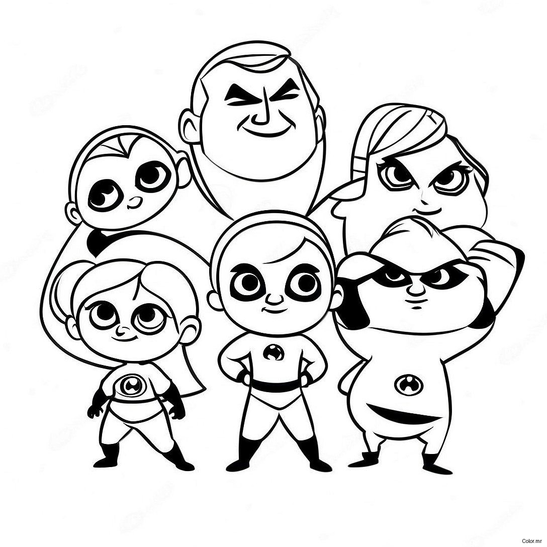 Incredibles 2 Family Portrait Coloring Page 31278 28014