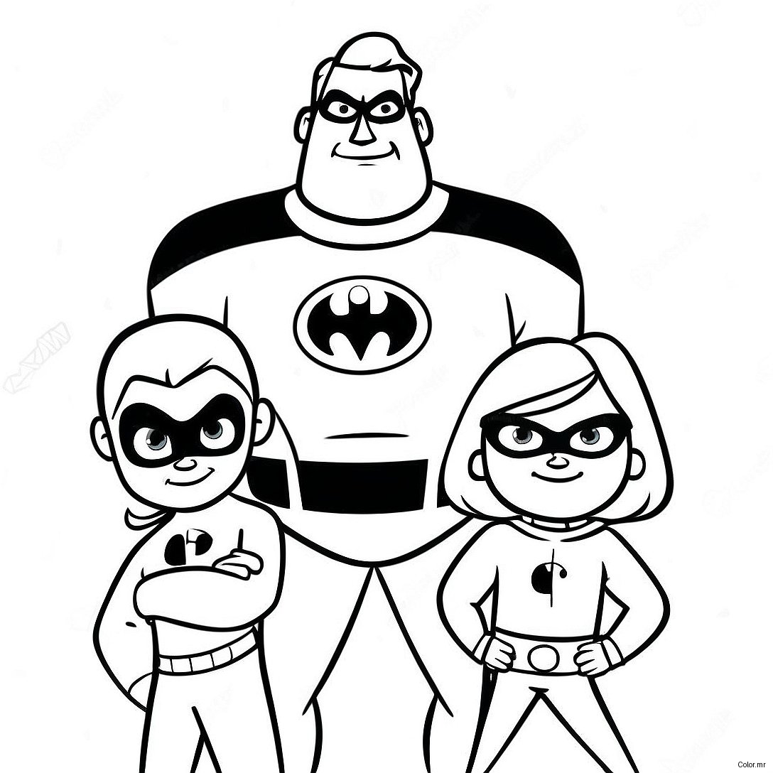 Incredibles 2 Family Portrait Coloring Page 31278 28016