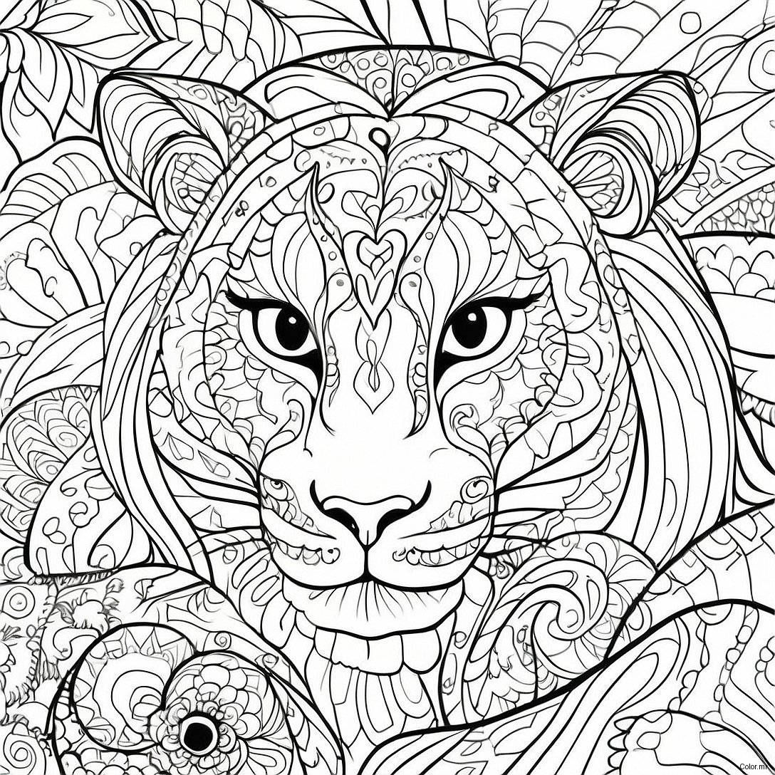 Intricate Grayscale Animal Patterns Coloring Page 12538 10429