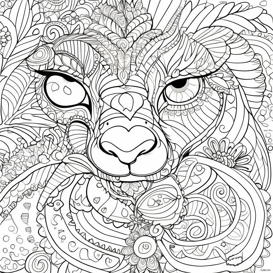 Intricate Grayscale Animal Patterns Coloring Page 12538 10432