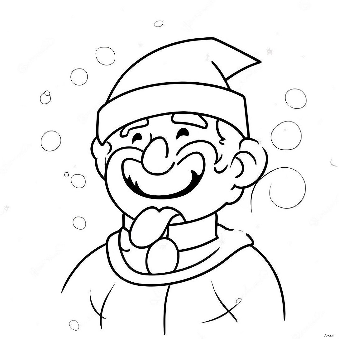 Jolly Superhero With Santa Hat Coloring Page 59717 49573