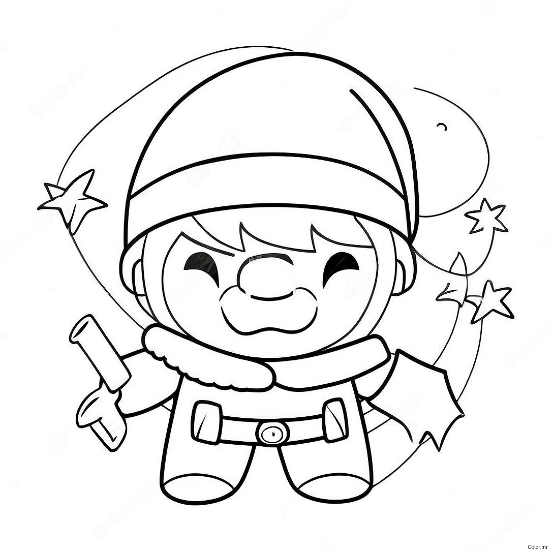 Jolly Superhero With Santa Hat Coloring Page 59717 49575