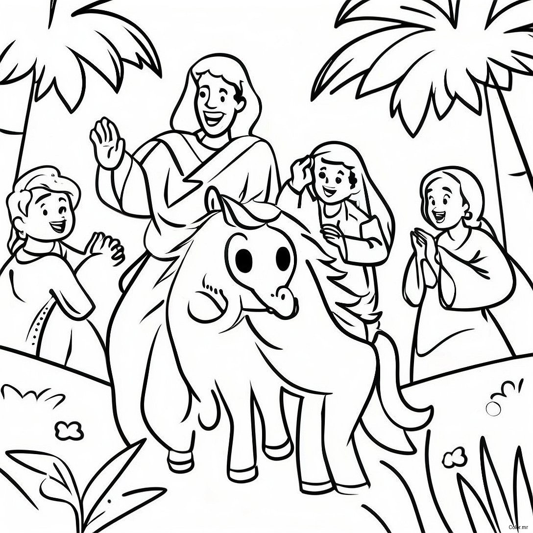Joyful Palm Sunday Celebration Coloring Page 5654 4517