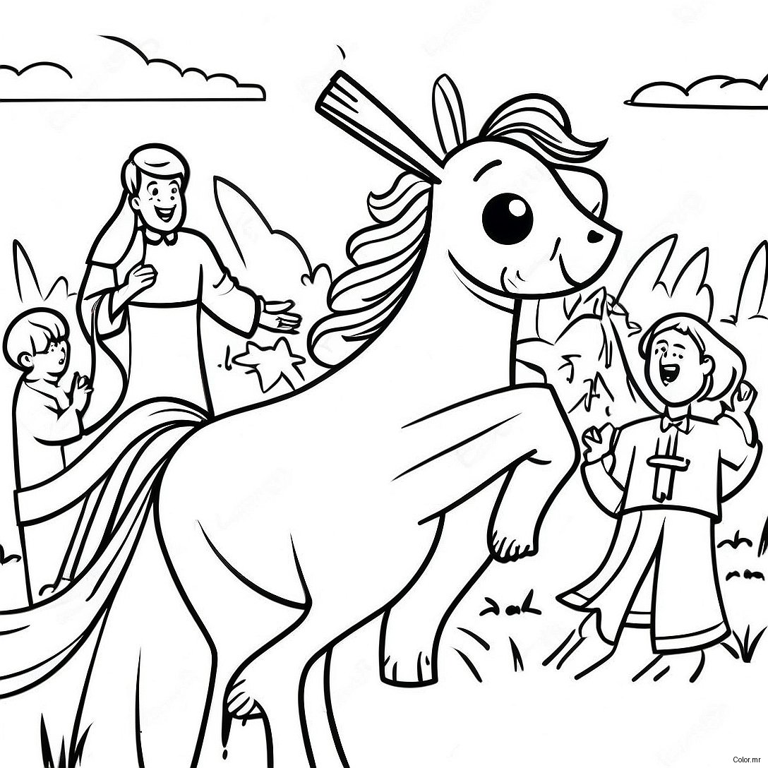 Joyful Palm Sunday Celebration Coloring Page 5654 4518