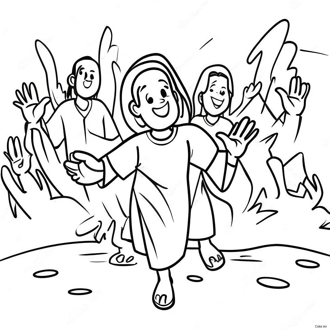 Joyful Palm Sunday Celebration Coloring Page 5654 4520