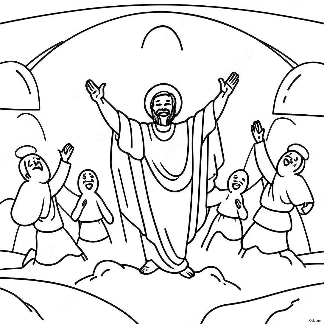 Joyful Resurrection Celebration Coloring Page 48795 40537