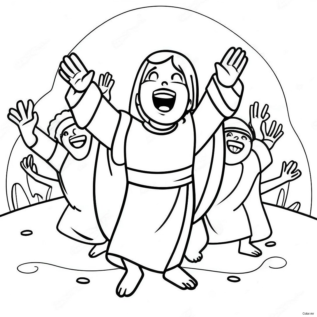 Joyful Resurrection Celebration Coloring Page 48795 40540
