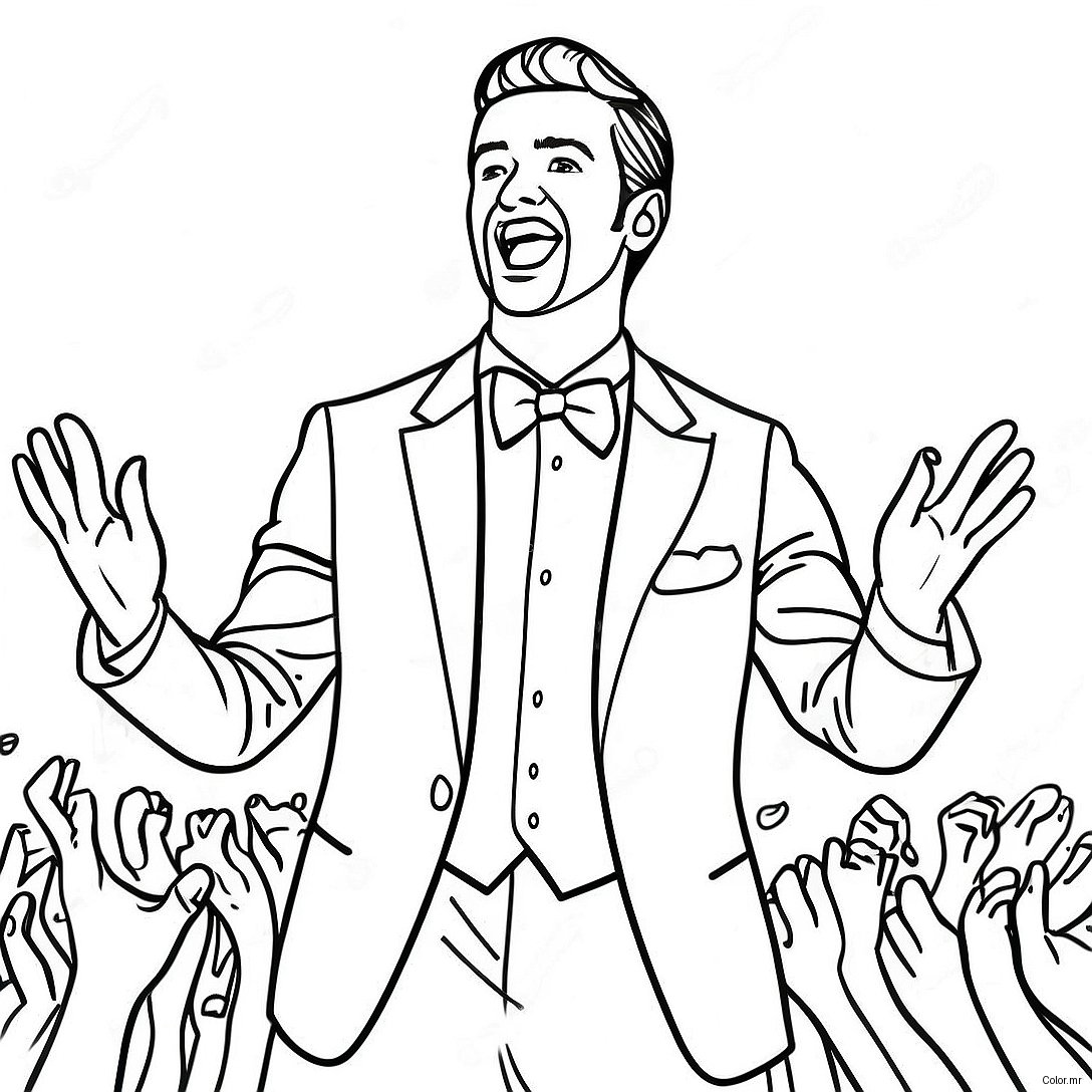 Justin Timberlake Performing On Stage Coloring Page 47464 39488