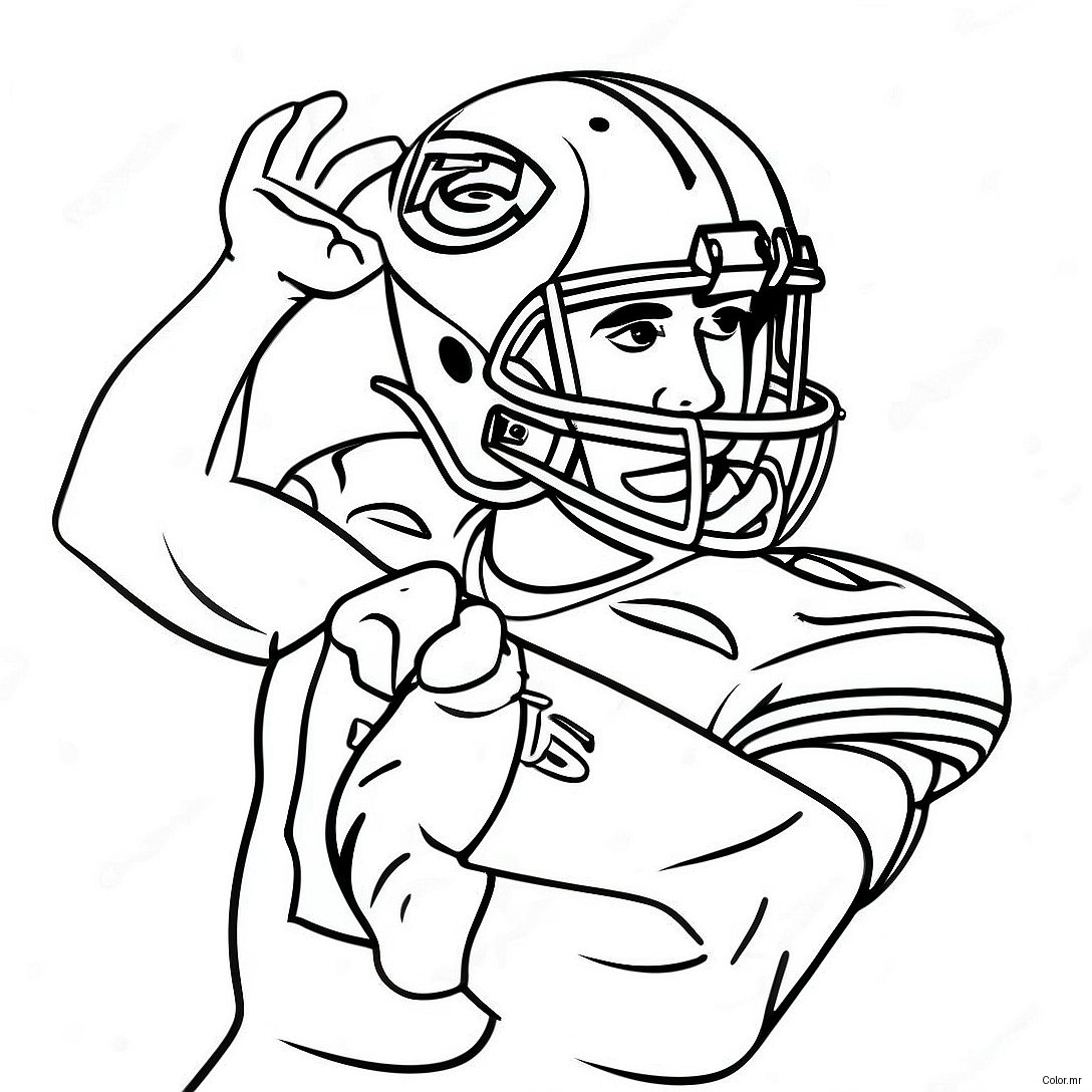 Kansas City Chiefs Player In Action Coloring Page 46664 38841