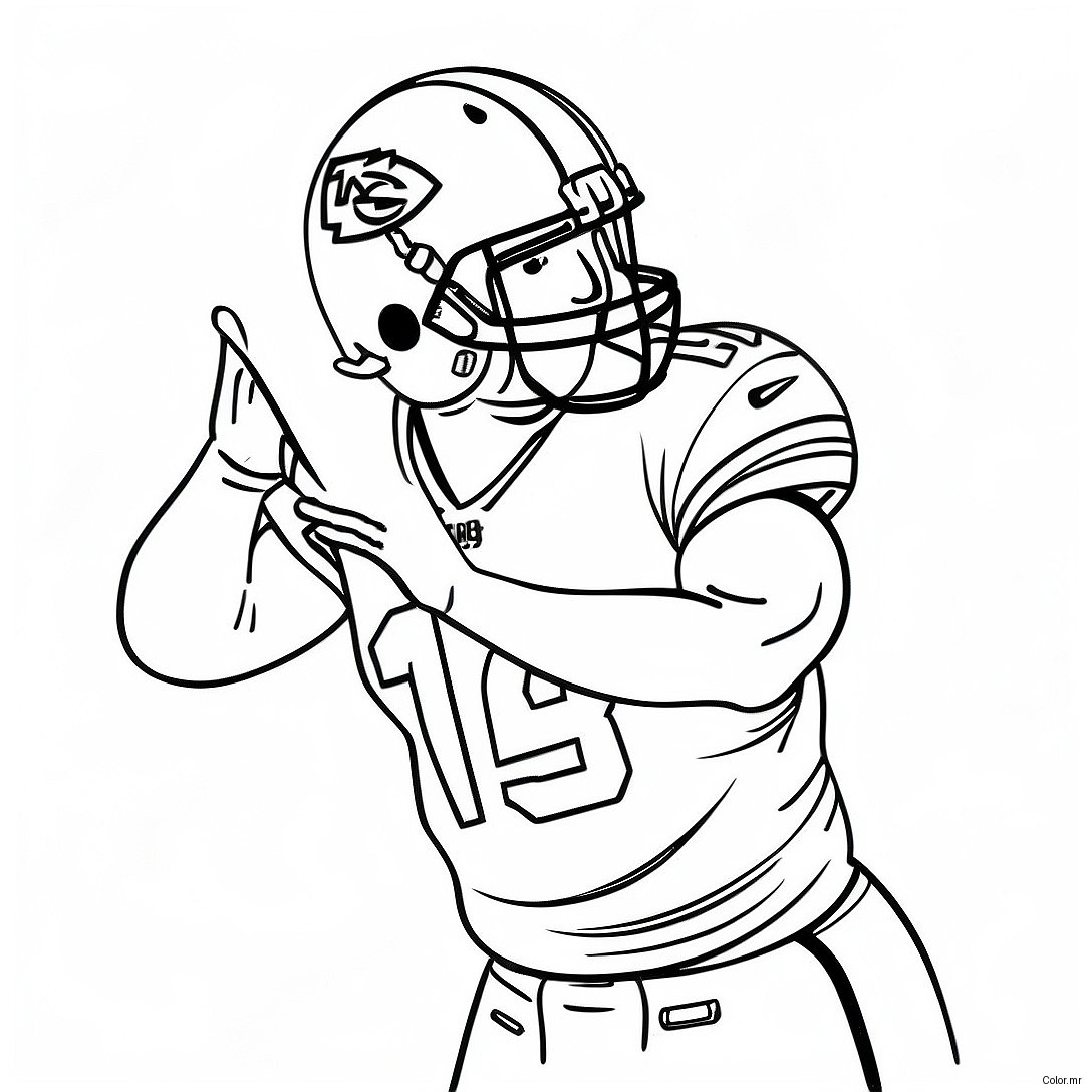 Kansas City Chiefs Player In Action Coloring Page 46664 38842