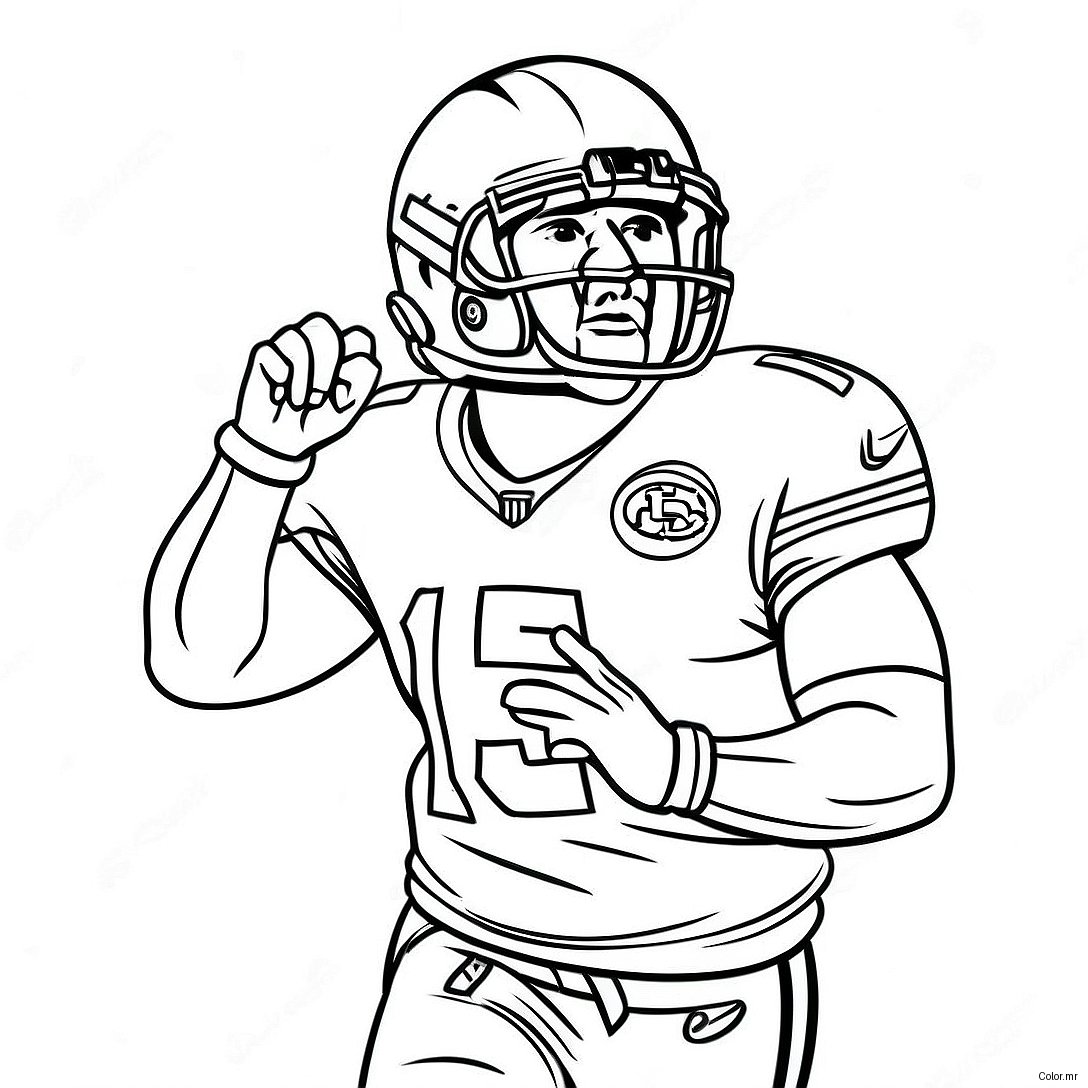 Kansas City Chiefs Player In Action Coloring Page 46664 38843
