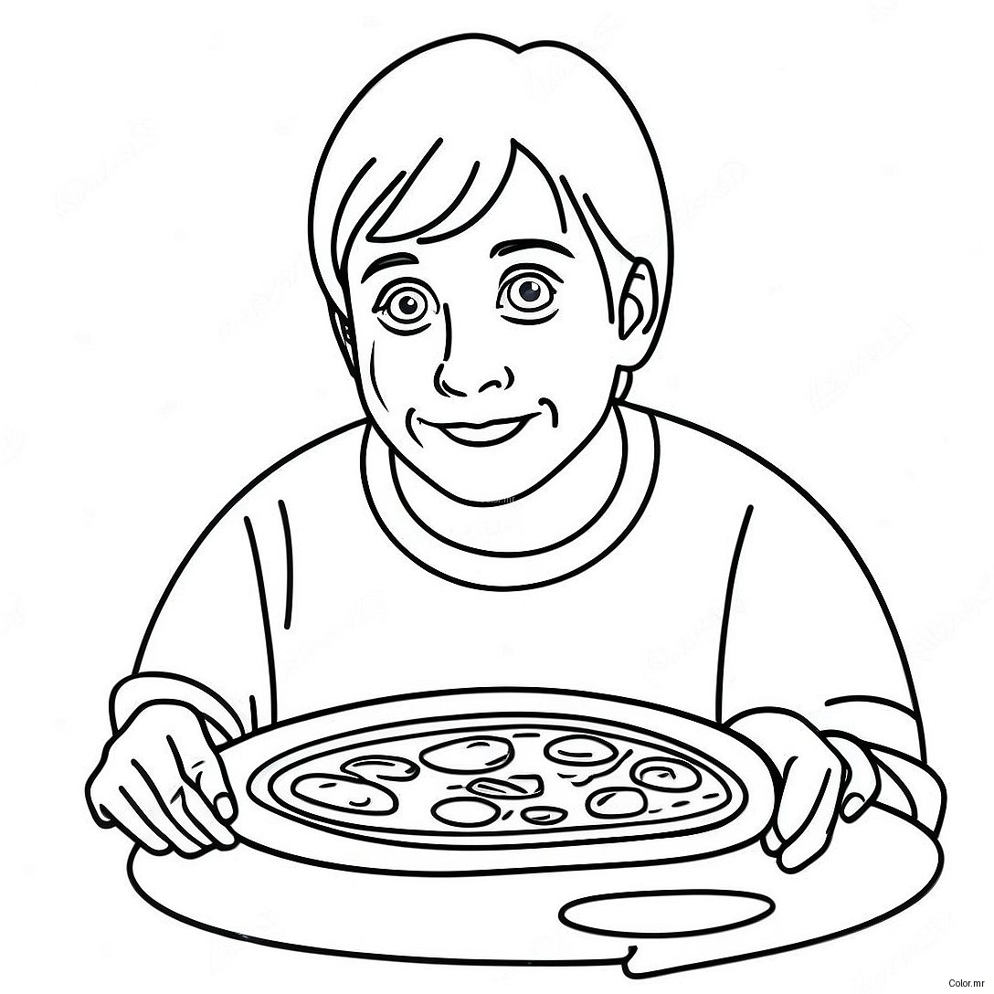 Kevin Mccallister Avec Une Pizza A Colorier 9677 7893