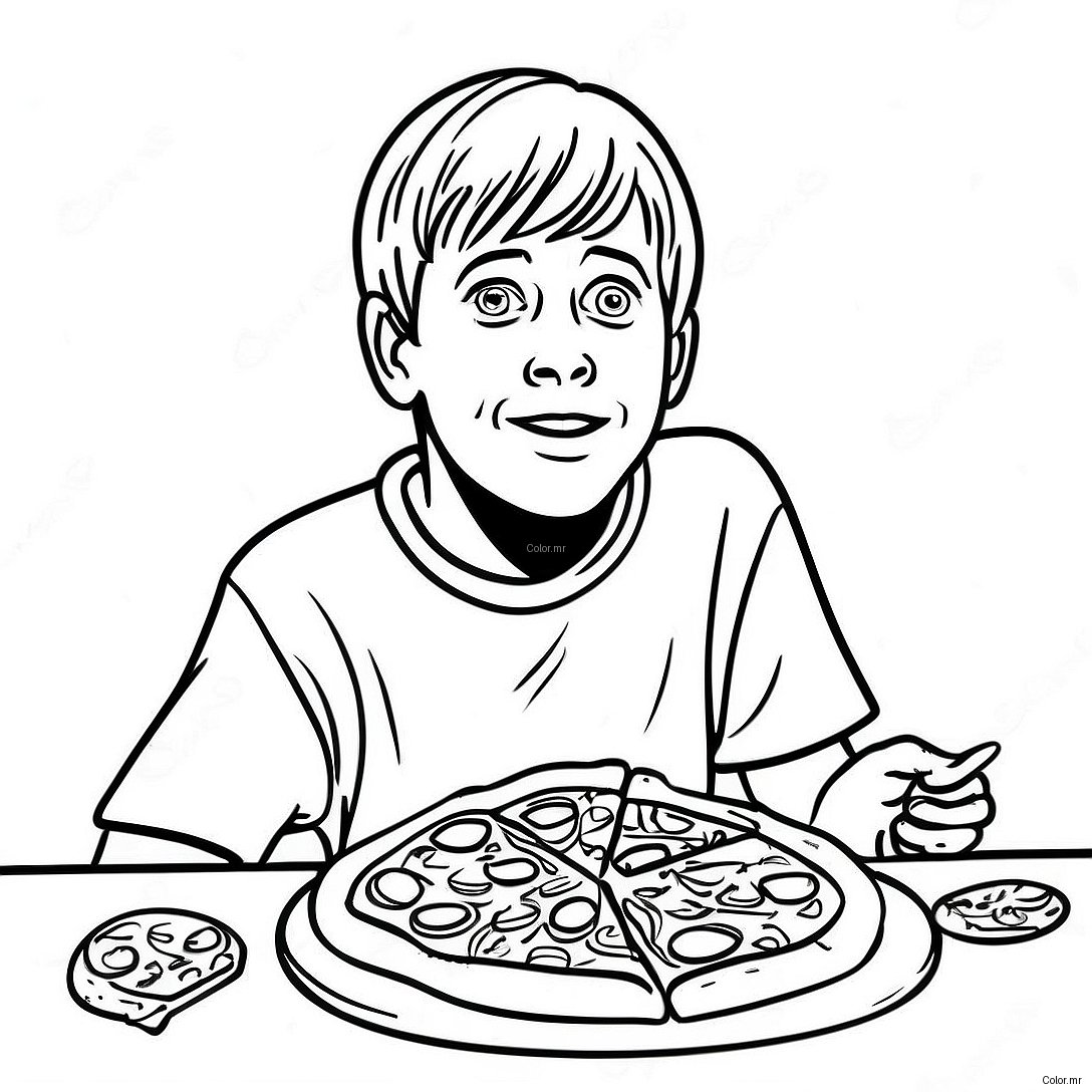Kevin Mccallister Avec Une Pizza A Colorier 9677 7894