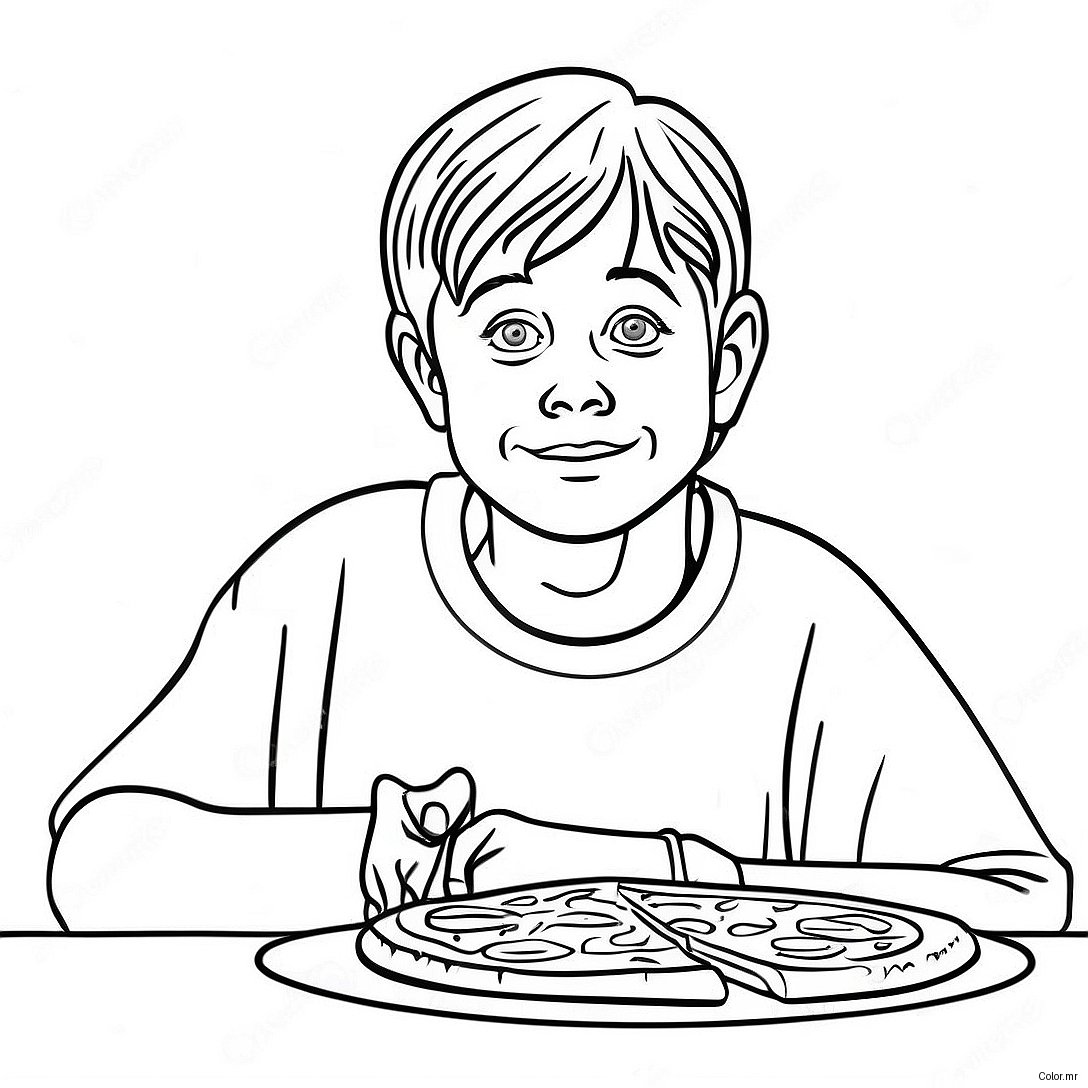 Kevin Mccallister Avec Une Pizza A Colorier 9677 7895