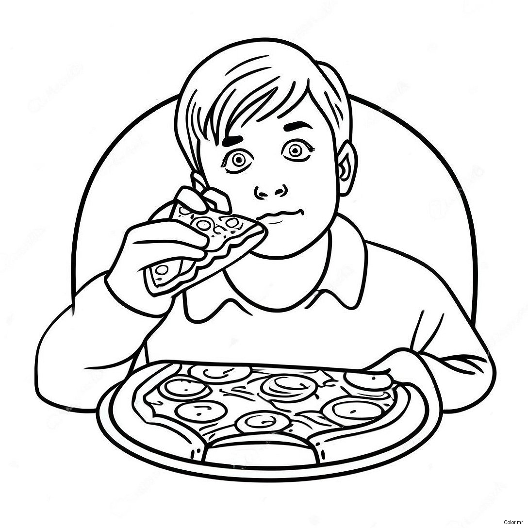Kevin Mccallister Avec Une Pizza A Colorier 9677 7896