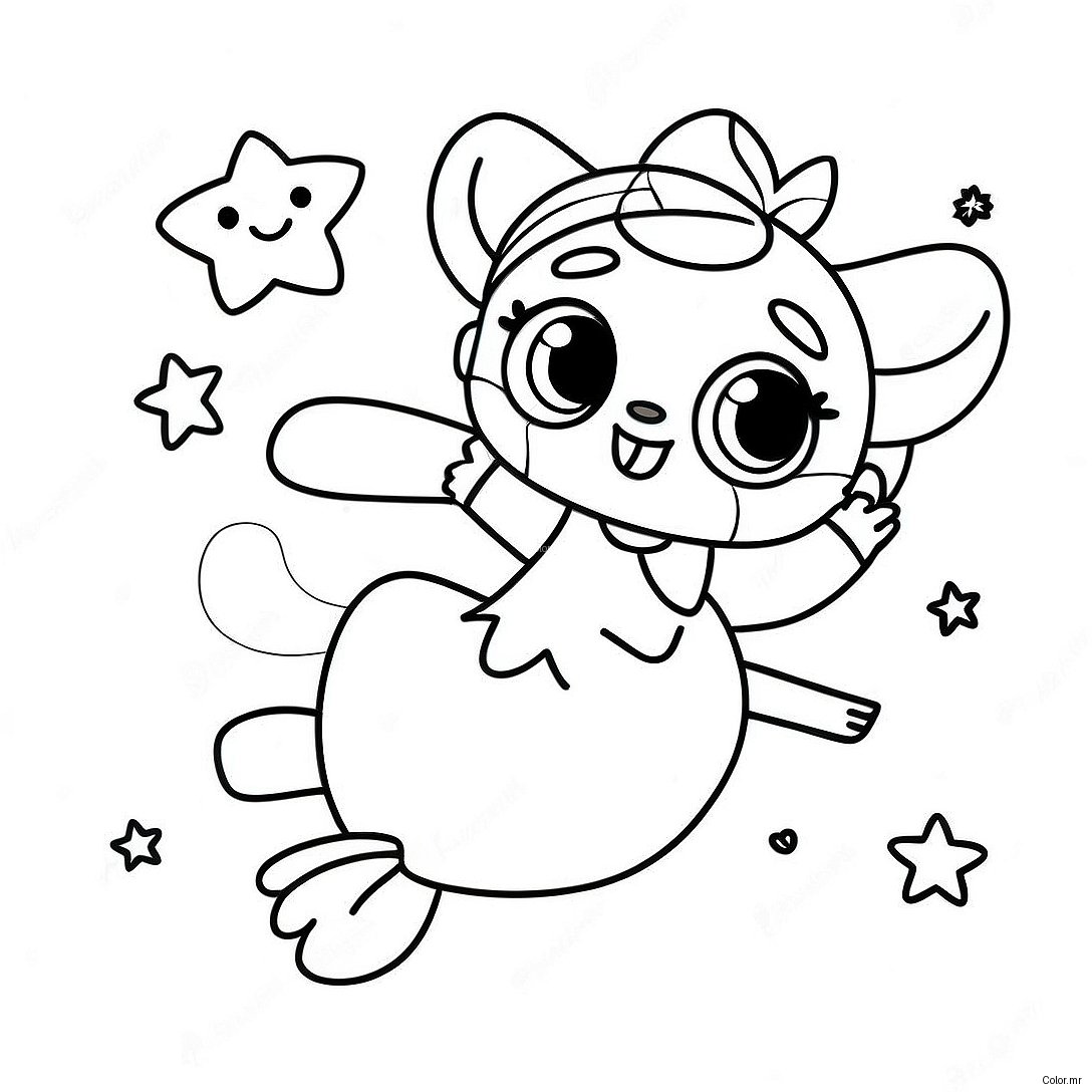 Kiki And Lala Flying Through The Stars Coloring Page 5153 4136
