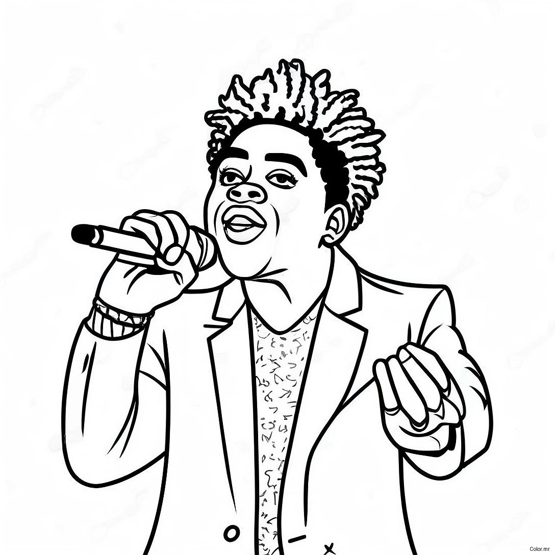 Kodak Black Performing On Stage Coloring Page 52327 43536