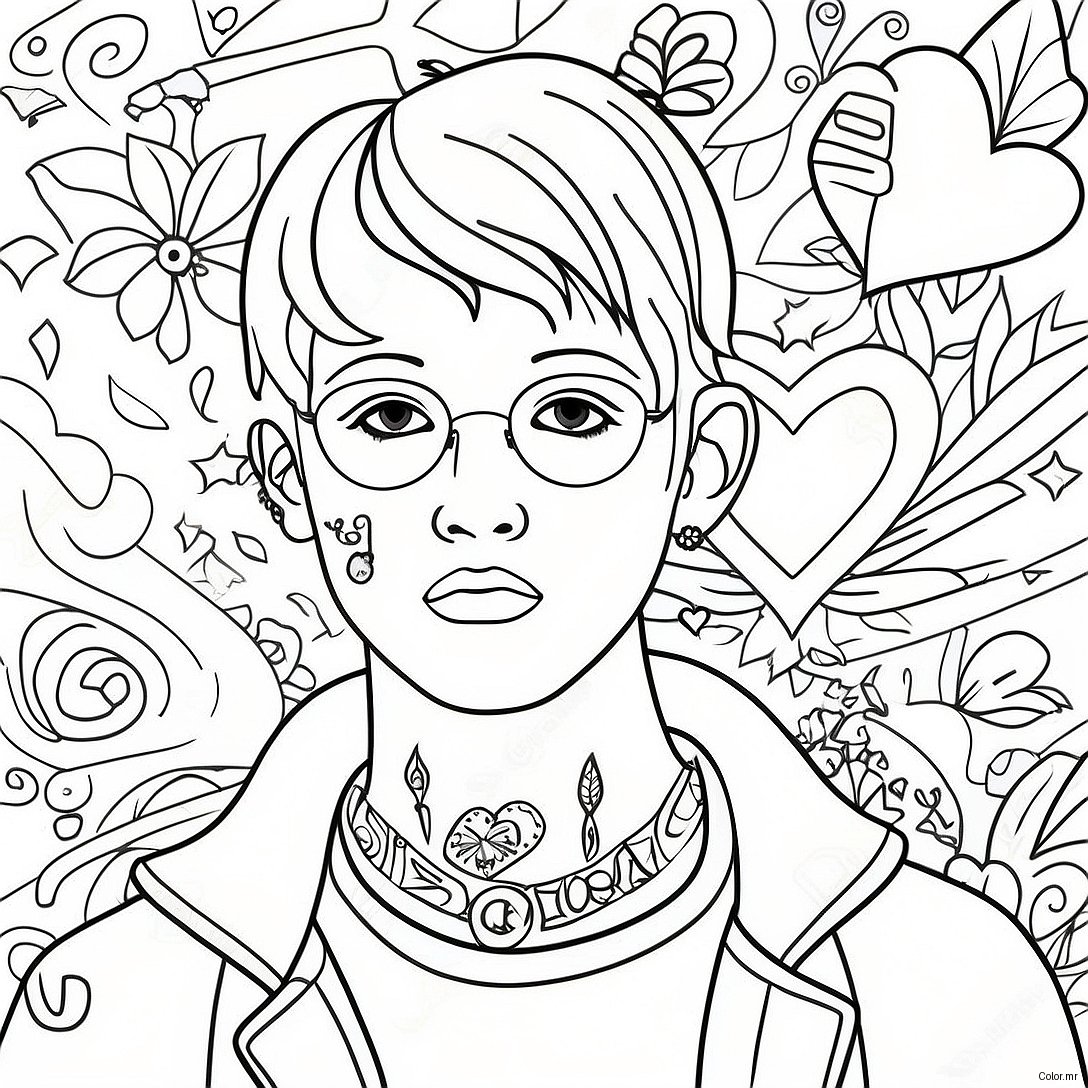Lil Peep With Heart Sunglasses Coloring Page 11758 9653