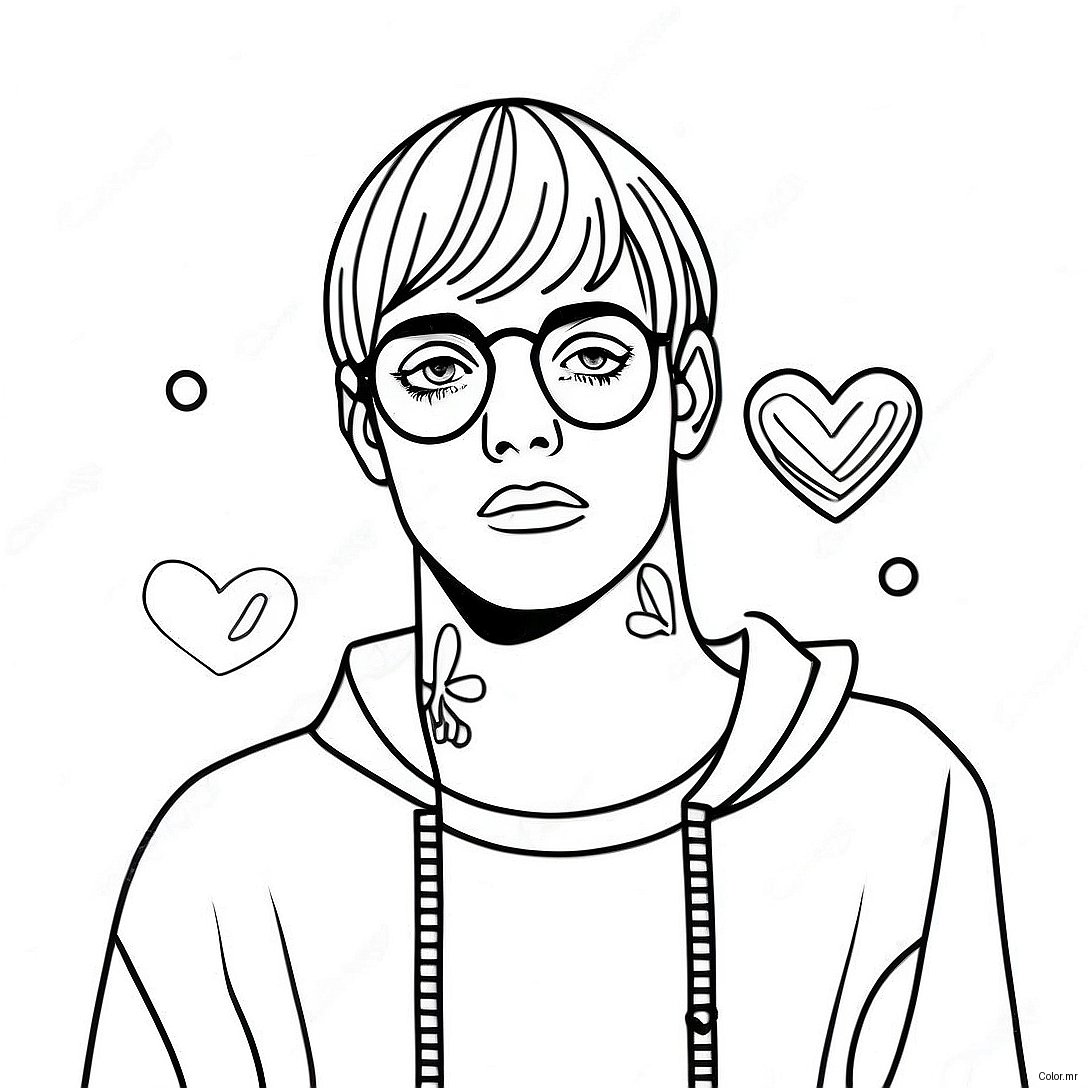 Lil Peep With Heart Sunglasses Coloring Page 11758 9654