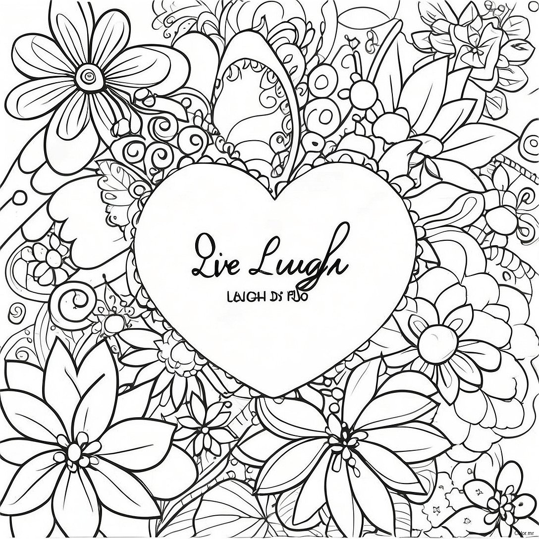 Live Laugh Love Inspirational Quote Coloring Page 60836 50458