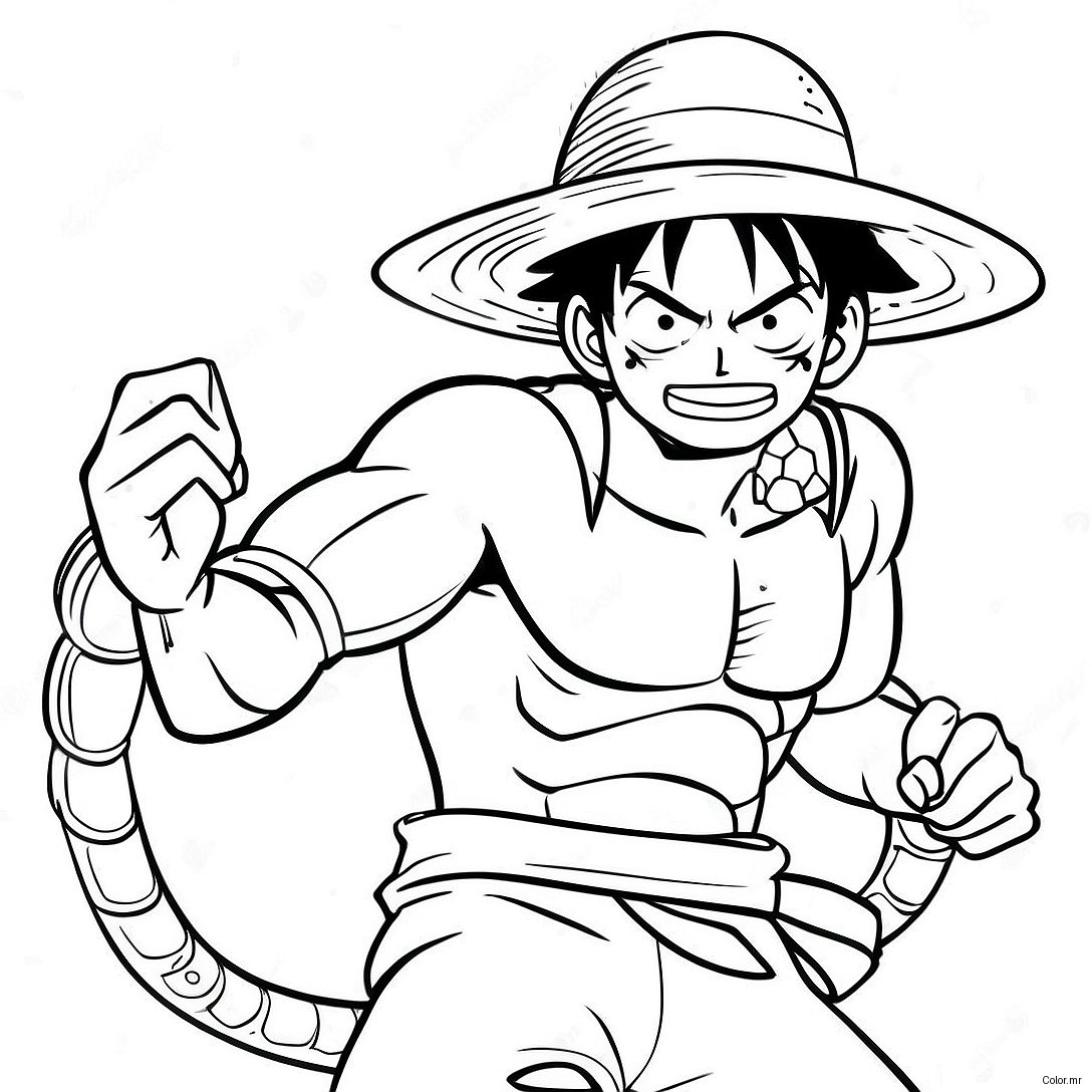 Luffy In Dynamic Snakeman Pose Coloring Page 52627 43774