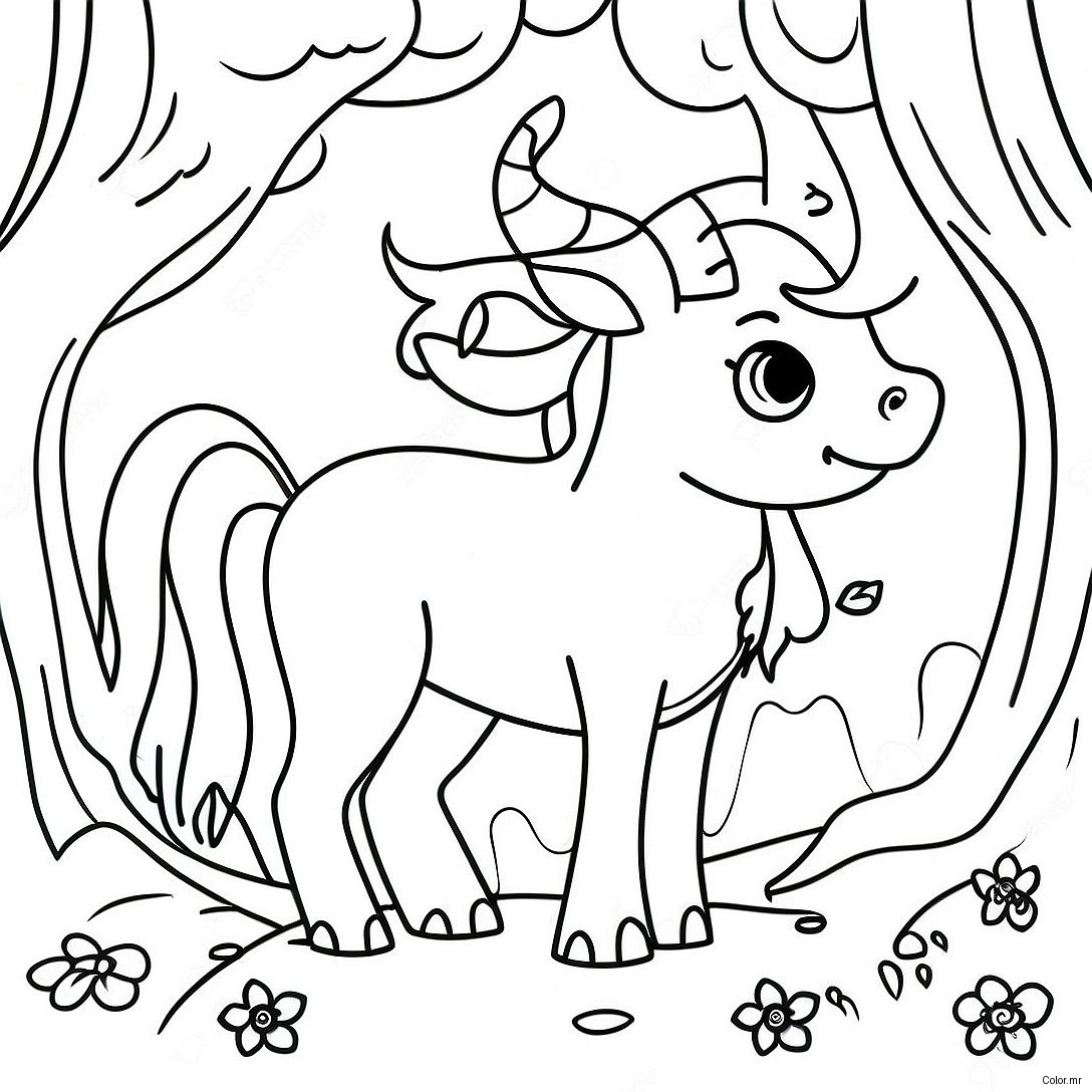 Magical Creatures In Enchanted Forest Coloring Page 44103 36688