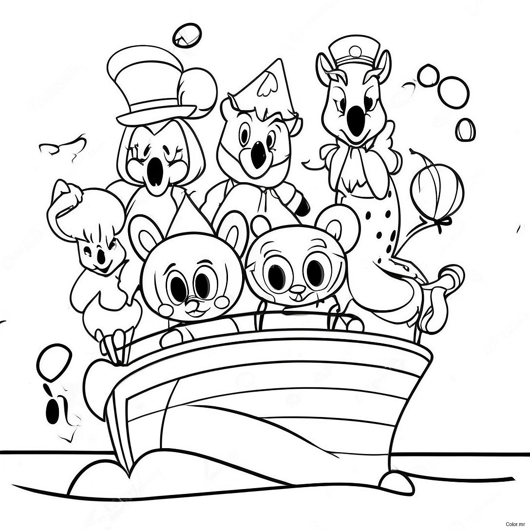 Magical Disney Characters On A Cruise Coloring Page 17194 14458