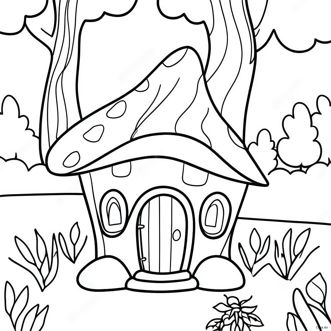 Magical Fairy House In The Enchanted Forest Coloring Page 16543 13939