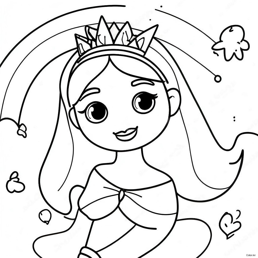 Magical Princess In A Colorful Rainbow Coloring Page 55162 45891