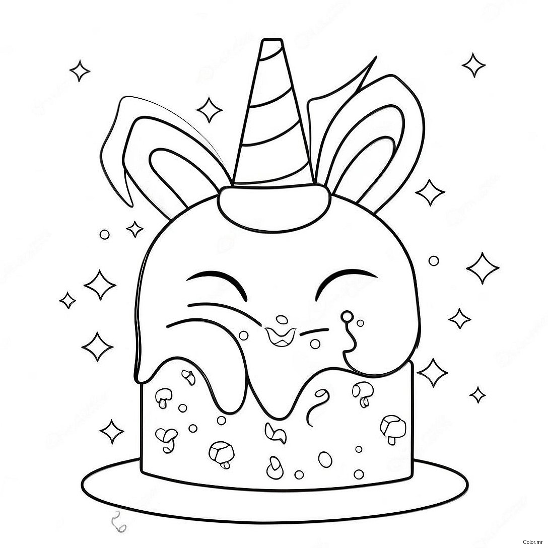 Magical Unicorn Cake With Sprinkles Coloring Page 2252 1846