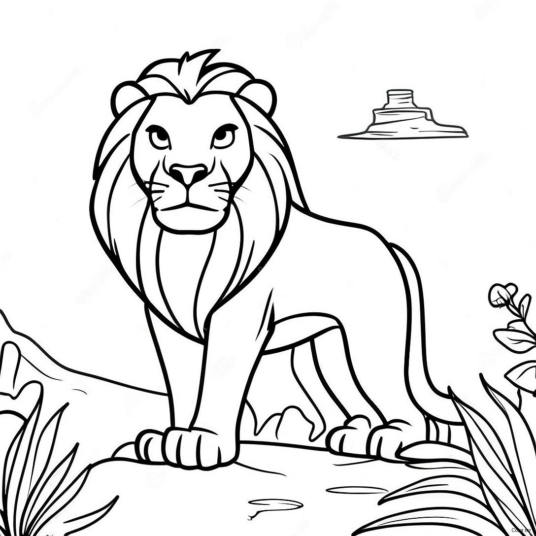 Majestic Mufasa In The Pride Lands Coloring Page 12378 10125