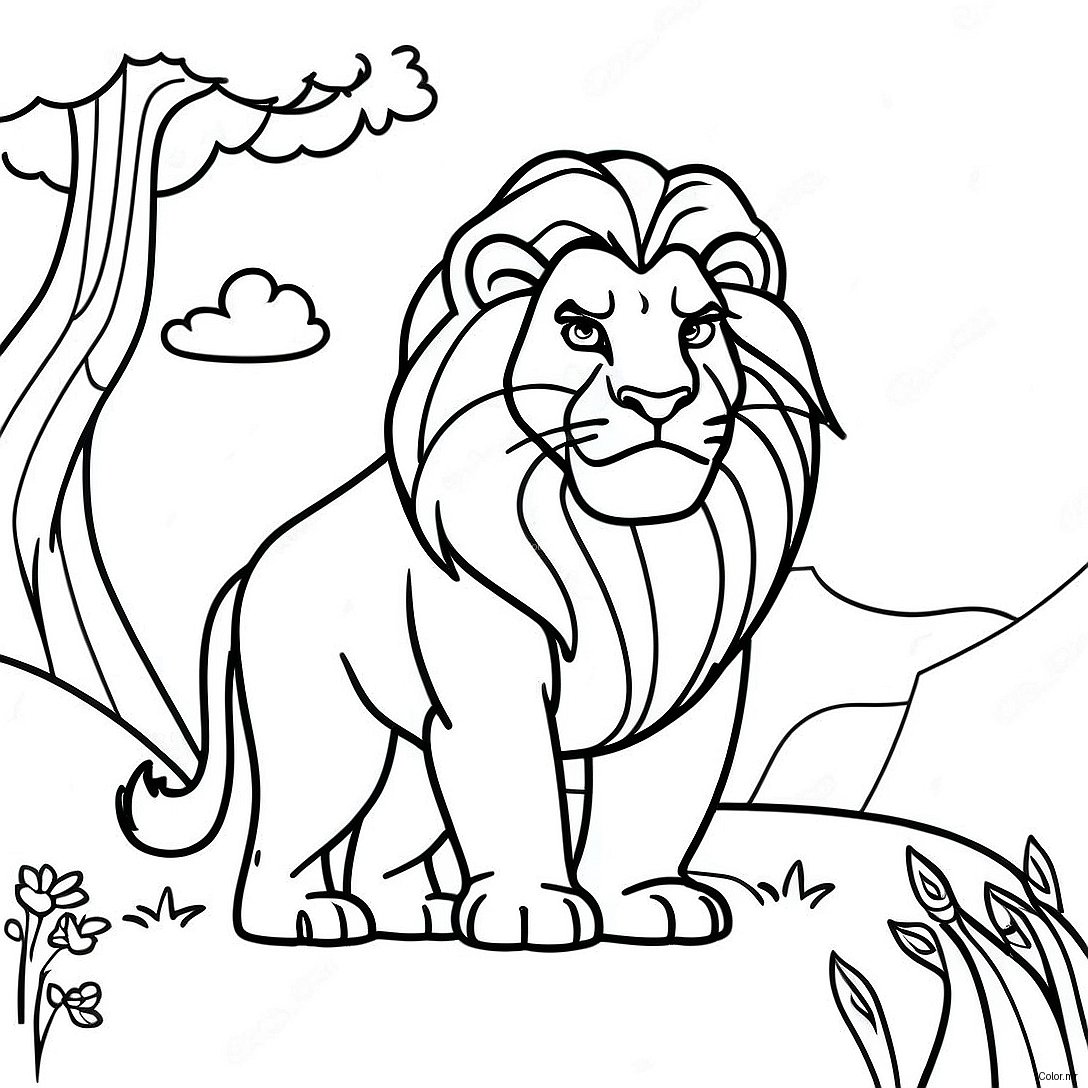 Majestic Mufasa In The Pride Lands Coloring Page 12378 10126