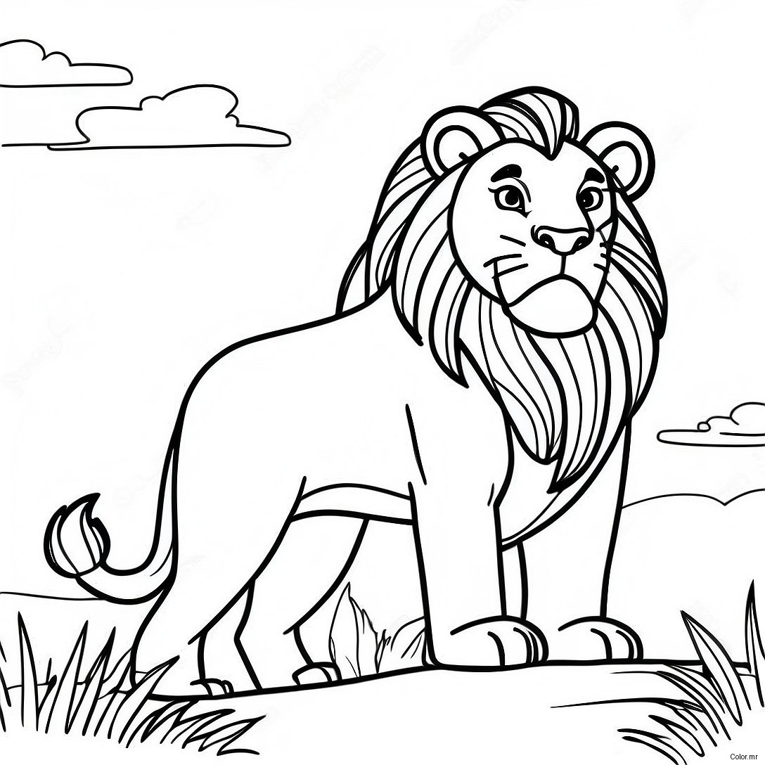 Majestic Mufasa In The Pride Lands Coloring Page 12378 10301