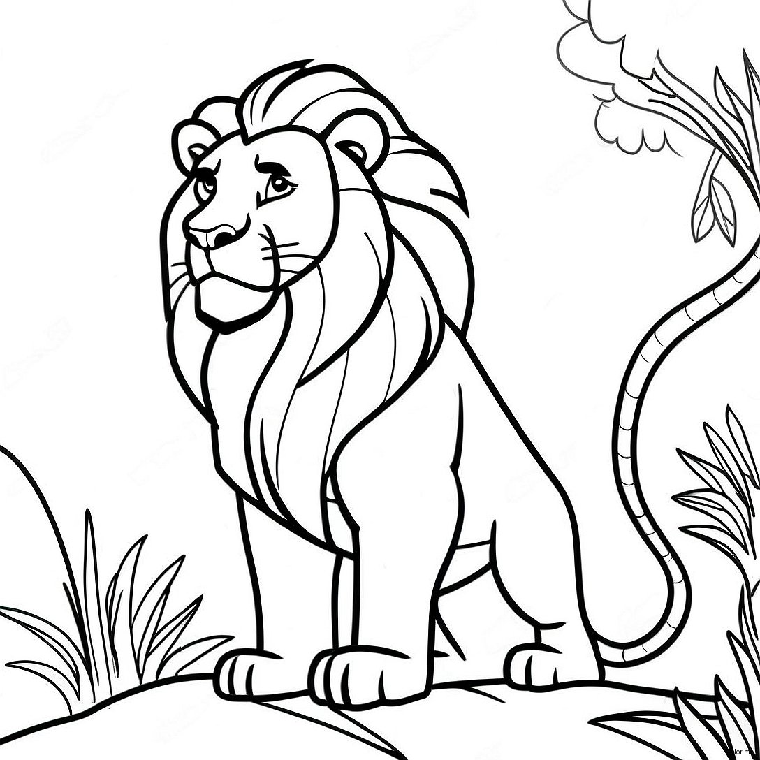 Majestic Mufasa In The Pride Lands Coloring Page 12378 10302
