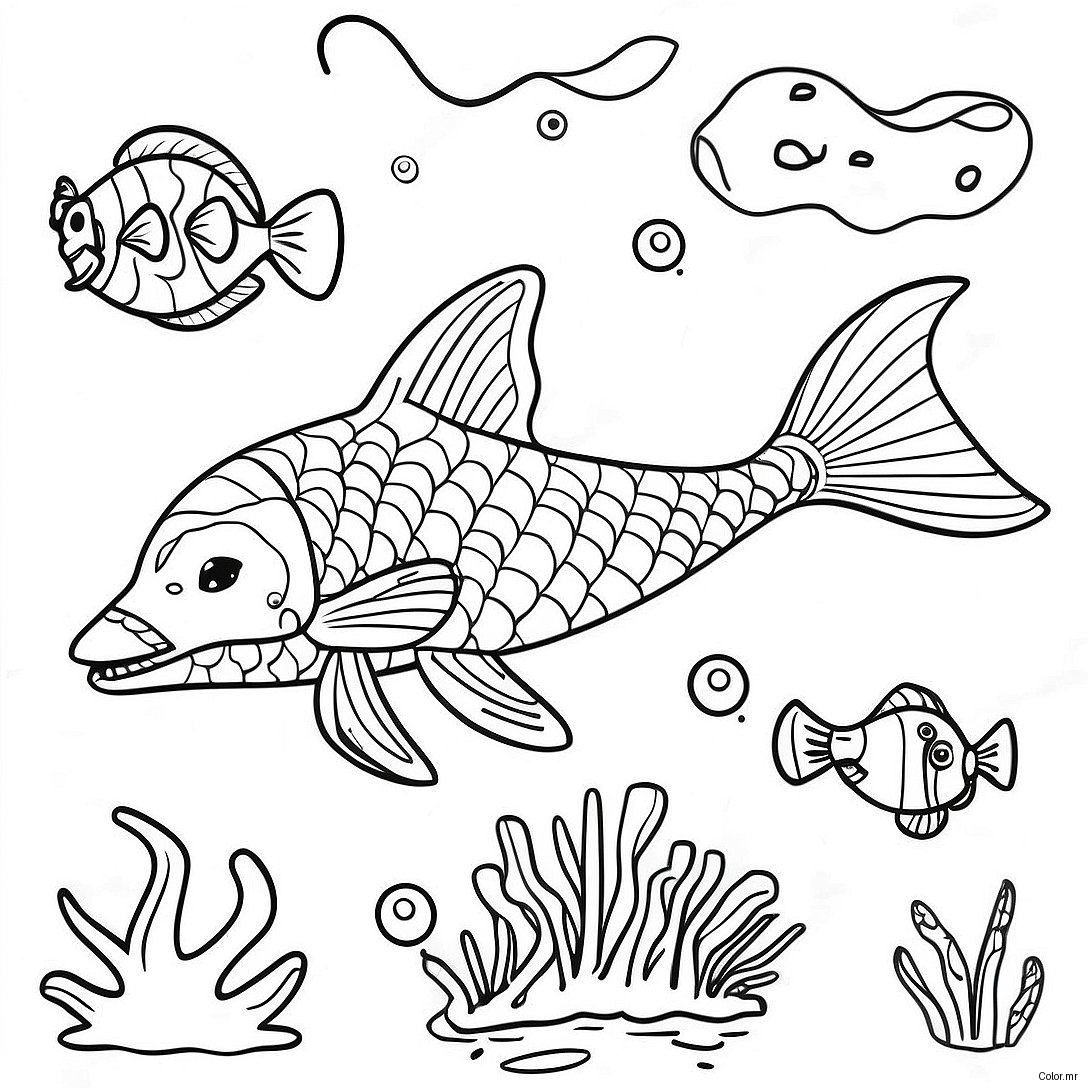 Majestic Seawing Underwater Scene Coloring Page 28927 26159