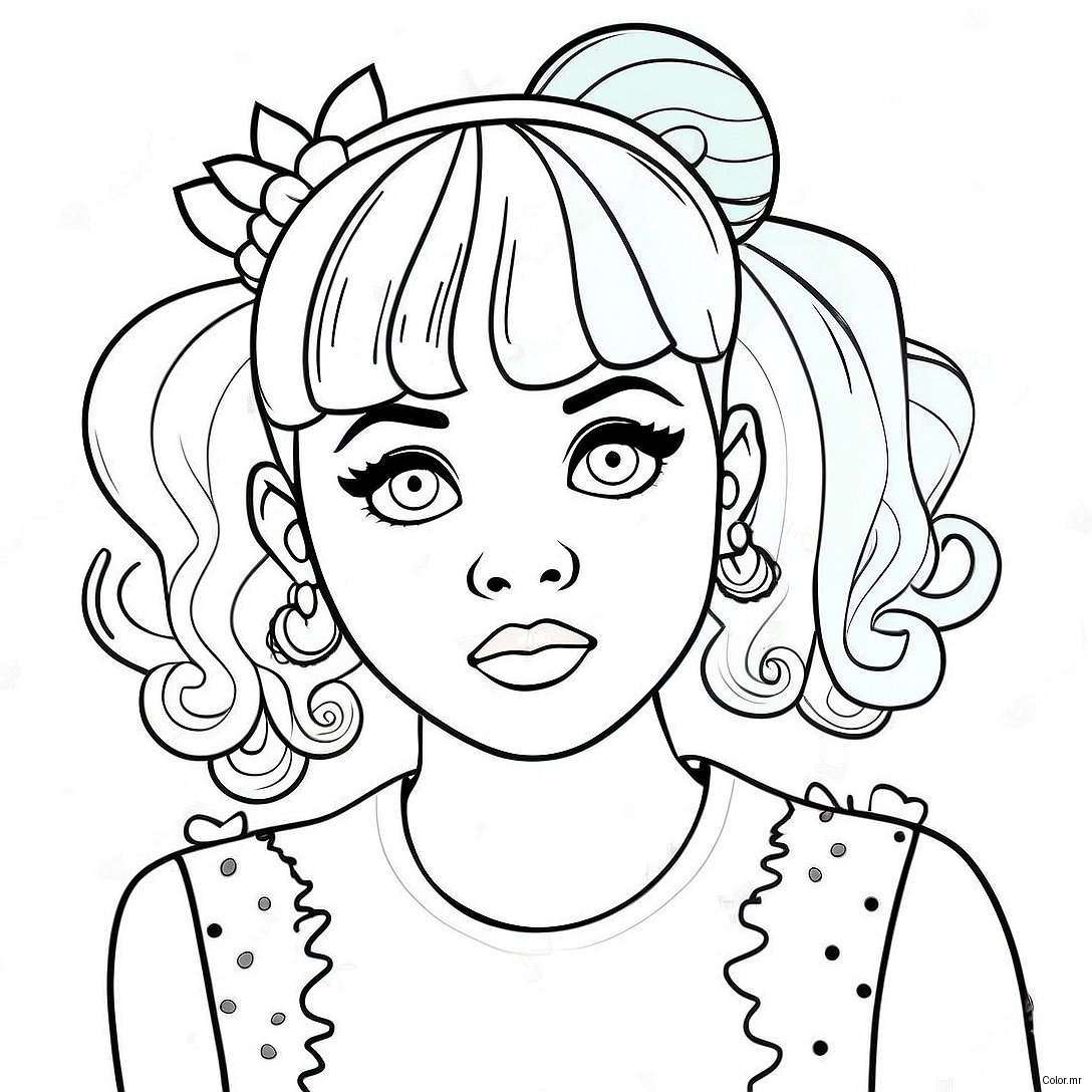 Melanie Martinez With Colorful Hair Coloring Page 11528 9448