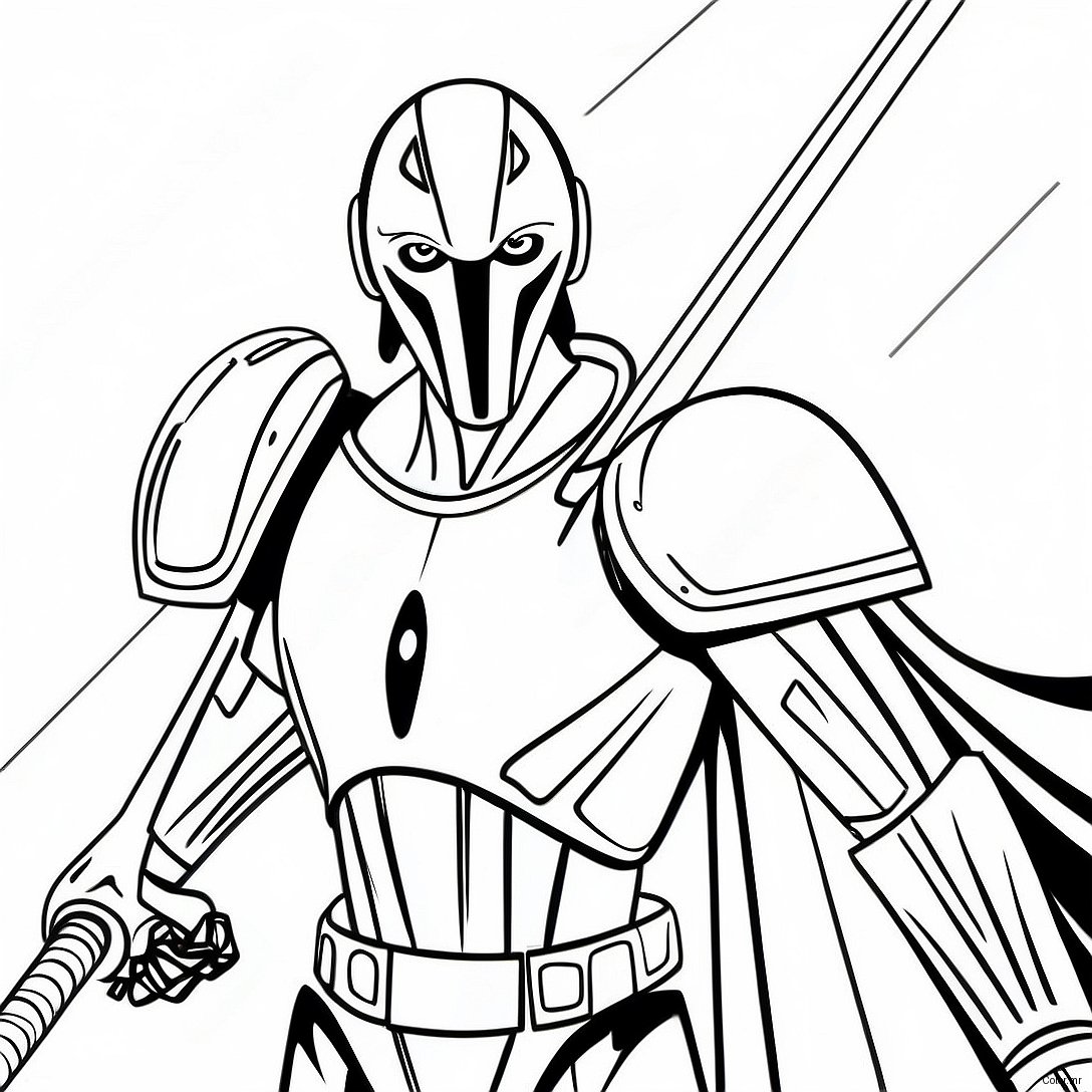 Menacing General Grievous With Lightsabers Coloring Page 24996 22891
