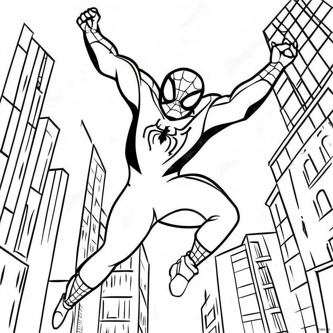 Miles Morales Swinging Through The City Coloring Page 27764 25253